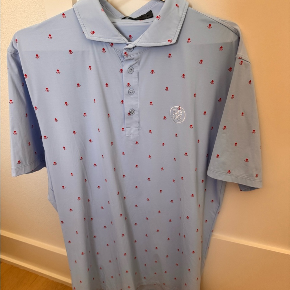 G/FORE Blue and Red Polo Shirt